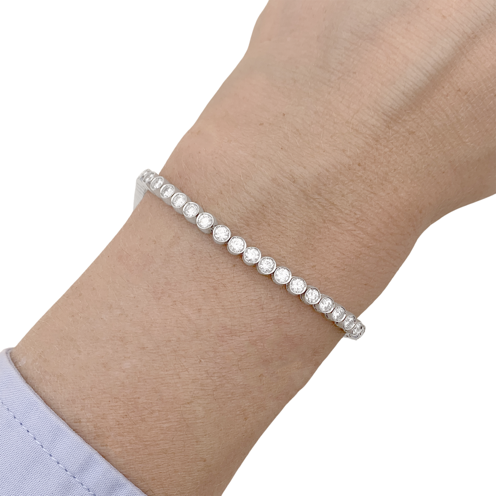 Bracelet ligne diamants en or blanc. 6