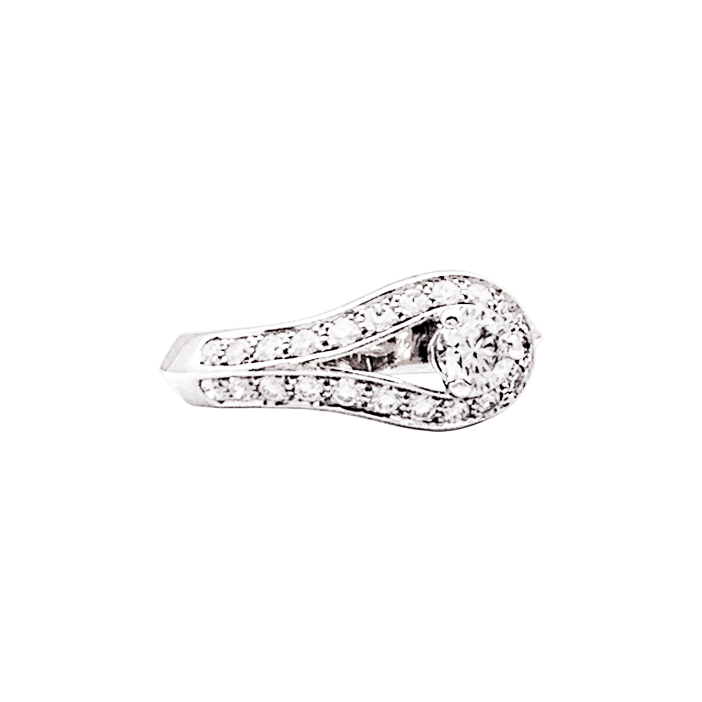 Bague Van Cleef & Arpels, "Solitaire Couture", platine, diamants. 3