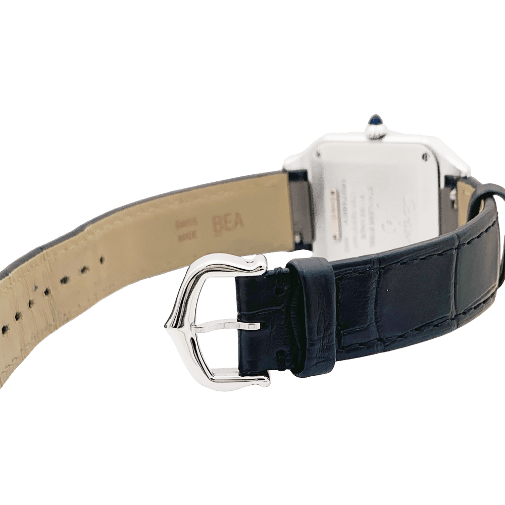 Montre Cartier, "Santos-Dumont", or, acier, cuir. 5