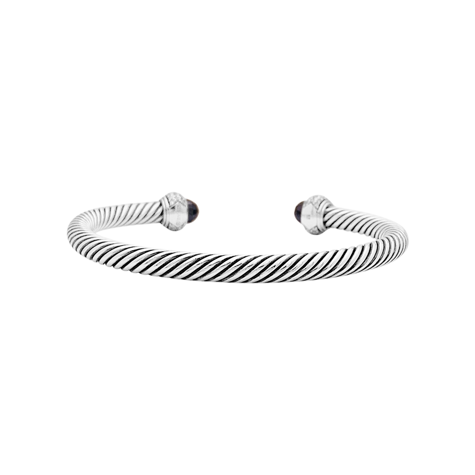 Bracelet David Yurman, "Cable Classic", argent, diamants, hématites. 3
