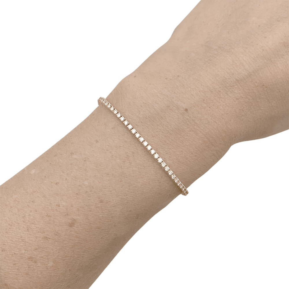 Bracelet ligne, or rose et diamants taille brillant, 1.38 carat. 6