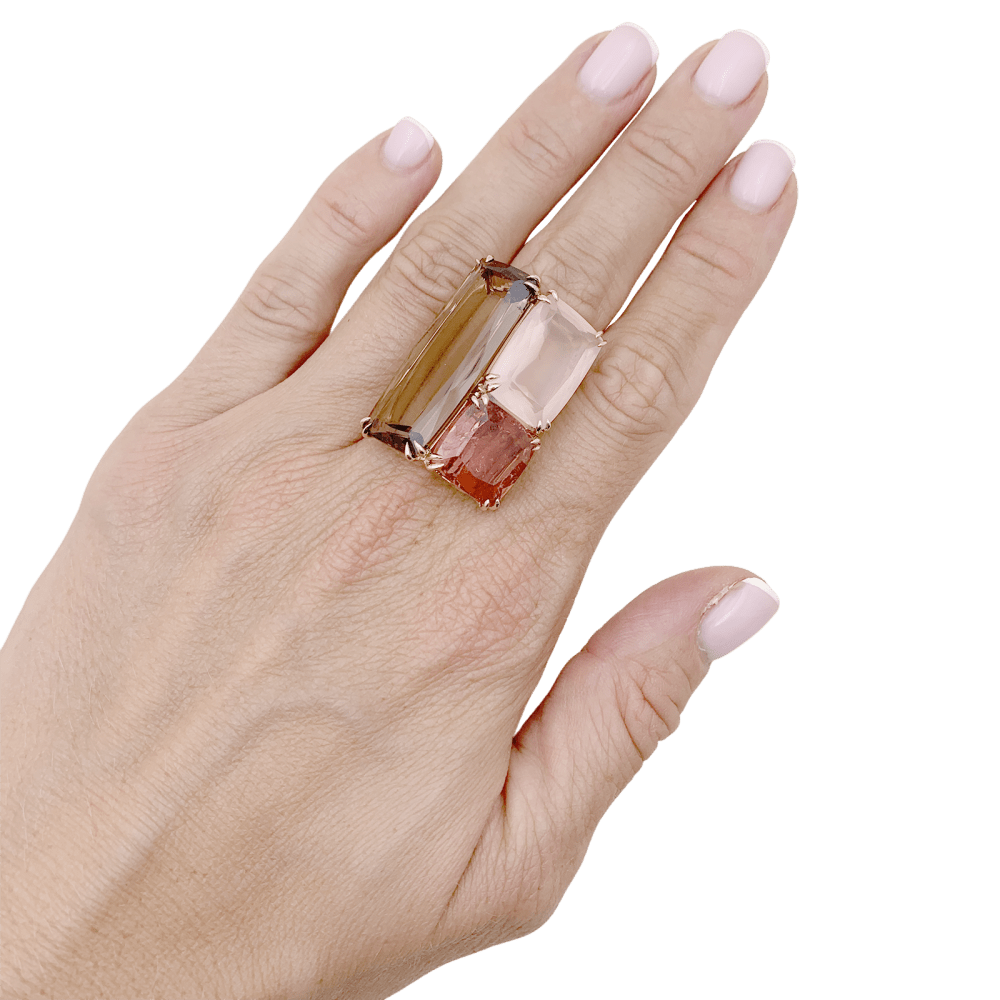 Bague H.Stern, collection "Cobblestones", or noble, pierres de couleur. 5