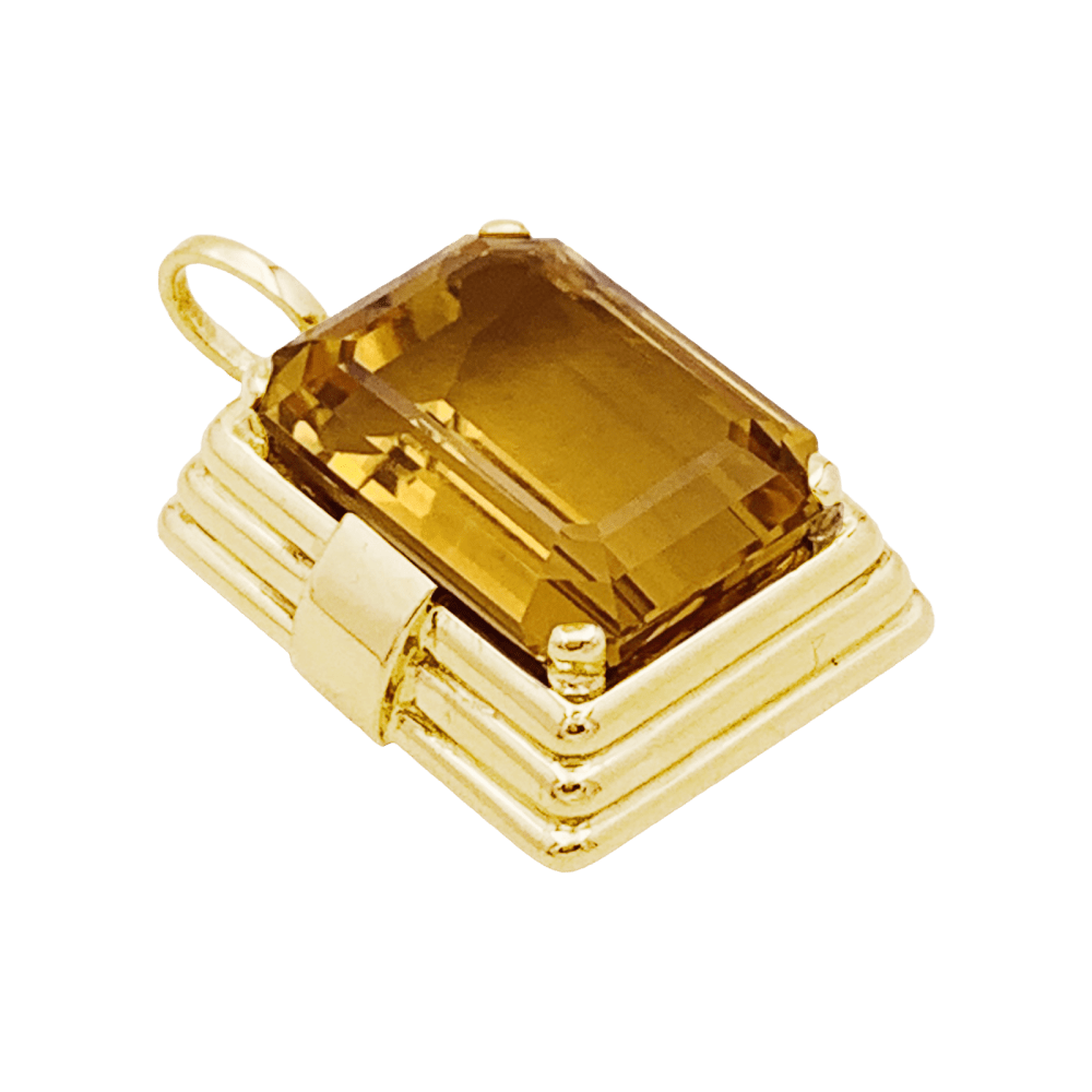 Pendentif or jaune et citrine. 3