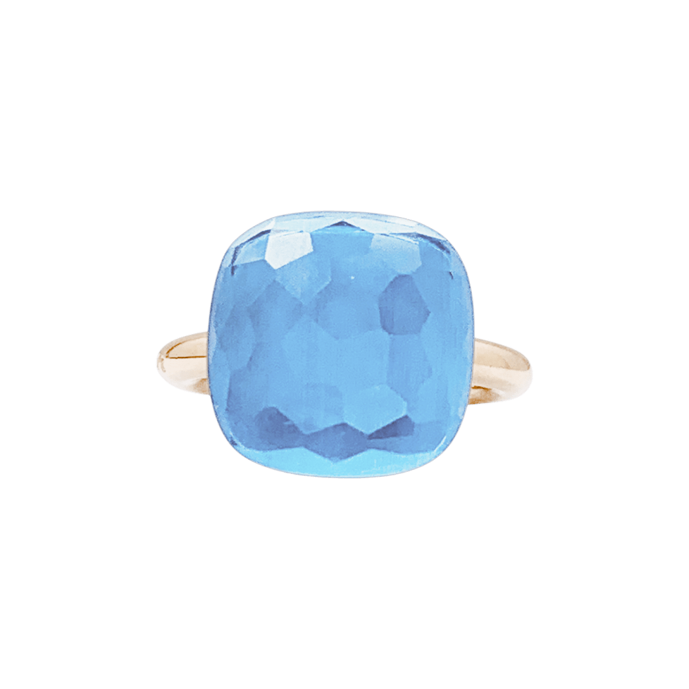 Bague Pomellato, "Nudo Maxi", deux ors et topaze bleue. 1