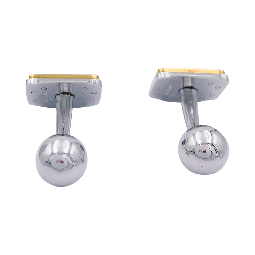 Boutons de manchette Cartier, "Santos Dumont", or et acier. 2