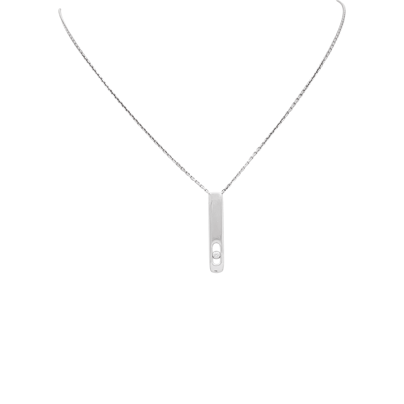 Collier Messika, "My First Diamond", or blanc, diamant. 1