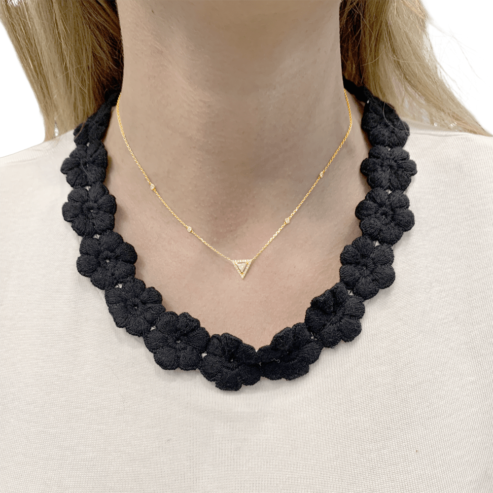 Collier Messika, "Théa", or rose et diamants. 5