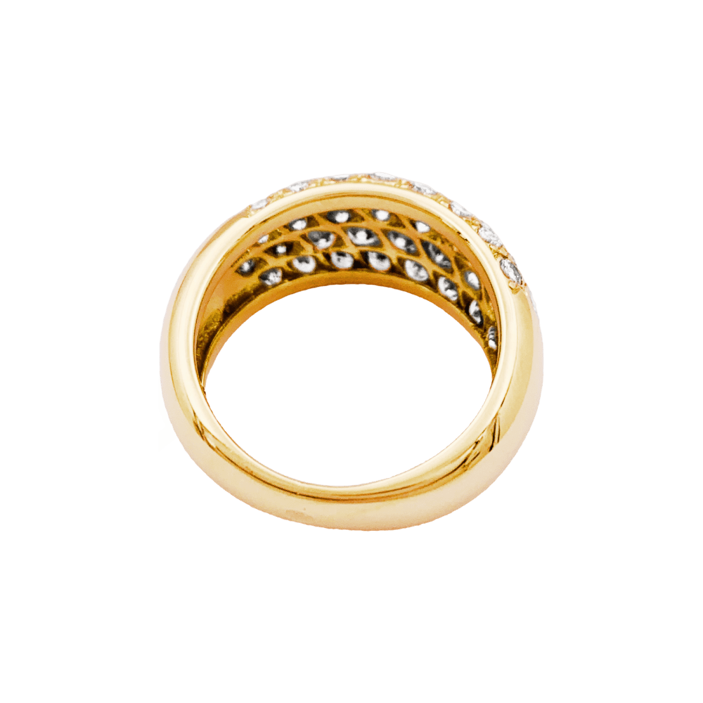 Bague jonc bombé en or jaune et diamants. 4