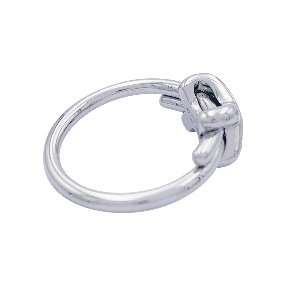 Bague Chaumet, "Jeux de Liens", or blanc, diamants. 2