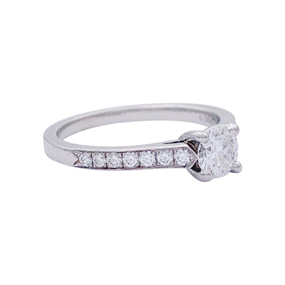 Bague solitaire Piaget, "Limelight", platine, diamants. 5