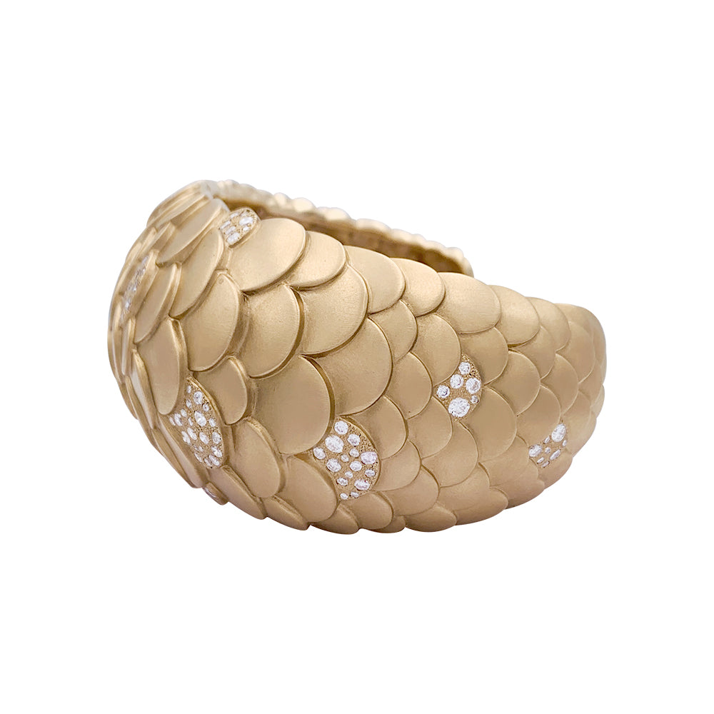 Bracelet Pomellato, "Sirène", or rose, diamants. 3