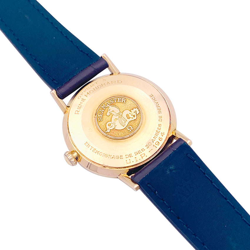 Montre Omega, "Seamaster De Ville", or rose, cuir. 3