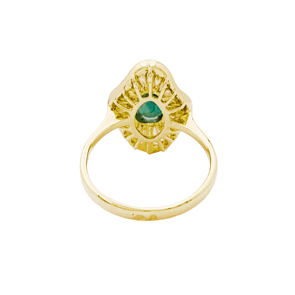 Bague "Jupe", or jaune, diamants, émeraude. 4