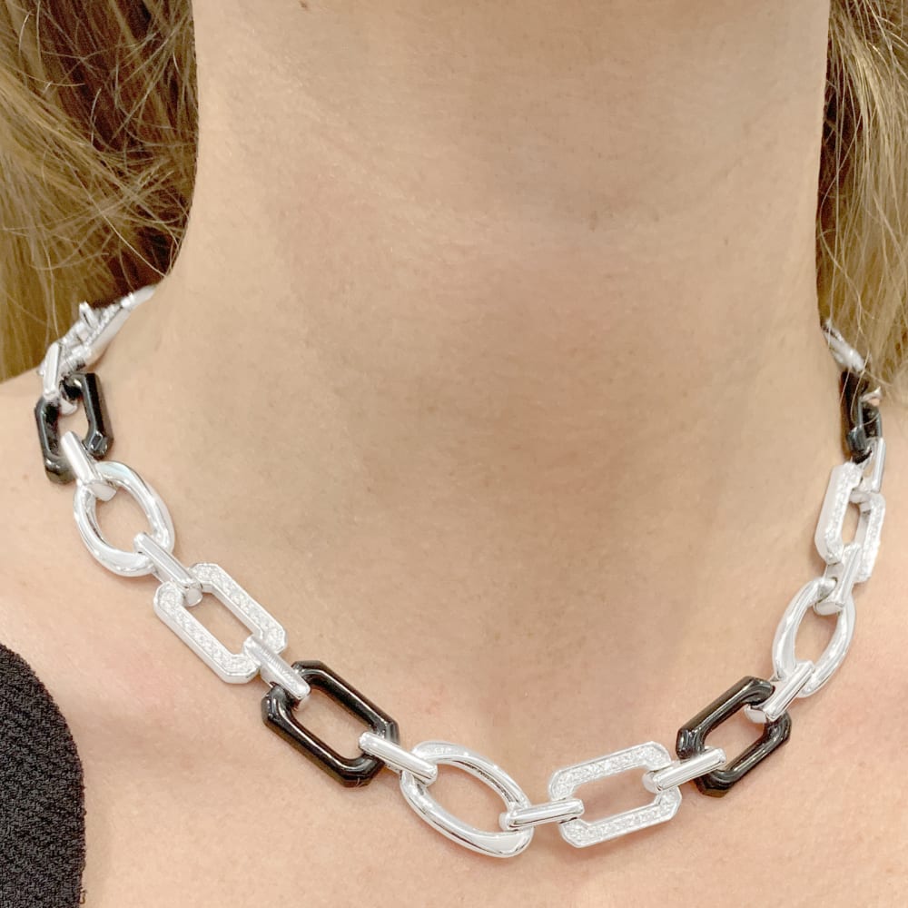 Collier Chanel, « Première Onyx », onyx, diamants, or blanc. 5