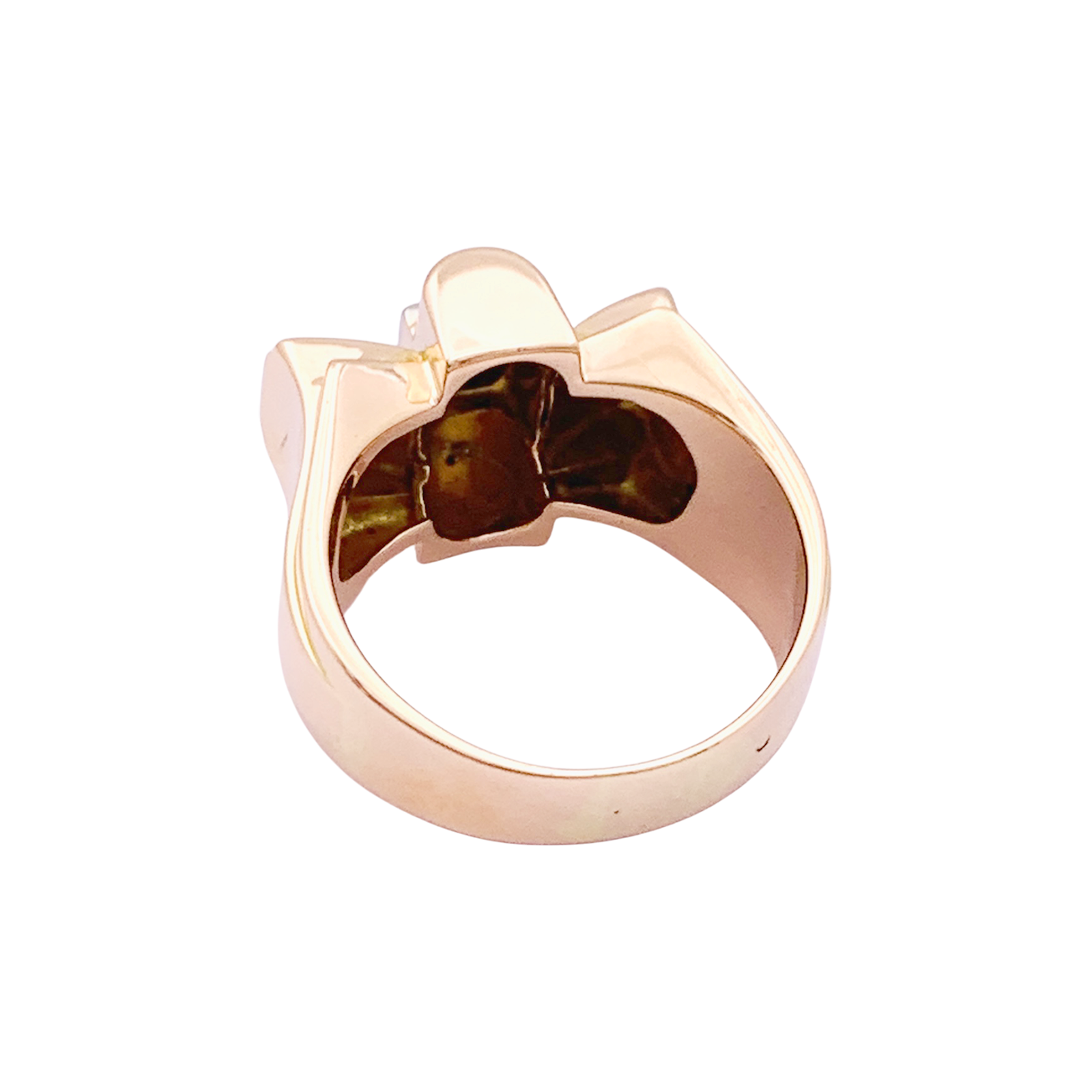 Bague « Tank » or rose, or blanc, diamants taille 8/8. 3