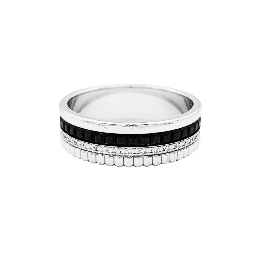 Bague Boucheron,"Quatre Black Edition Small", en or blanc, PVD et diamants. 4