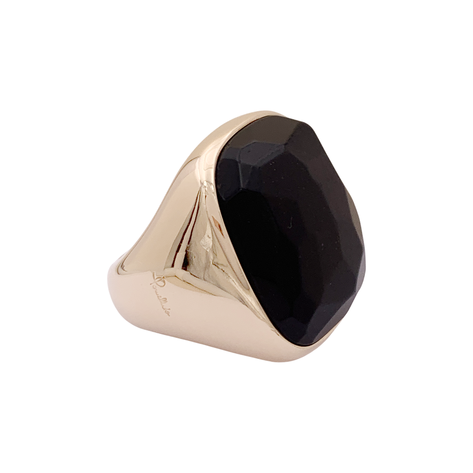 Bague Pomellato "Victoria", or rose, jais. 2