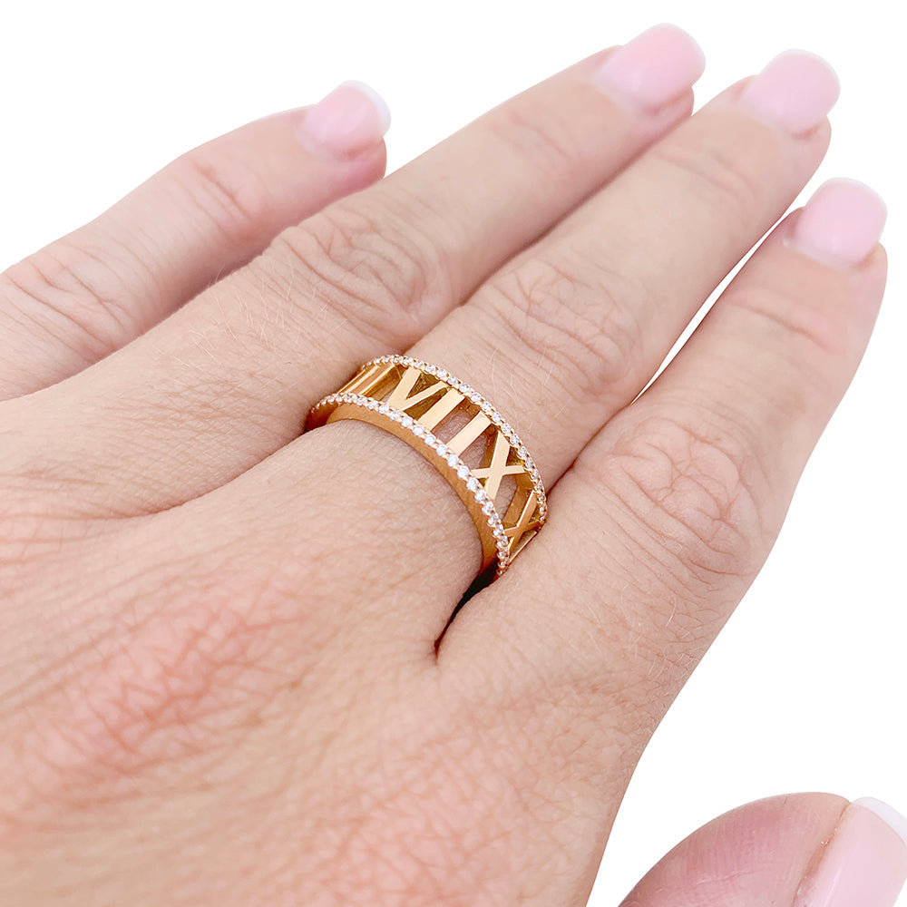 Bague Tiffany & Co. "Atlas" or rose, diamants. 5