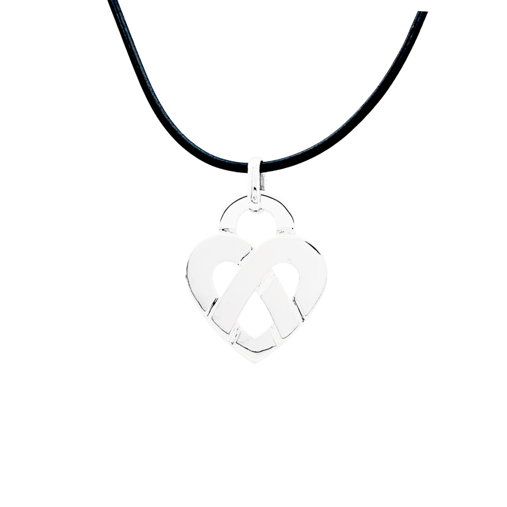 Pendentif Poiray, "Coeur Entrelacé", or blanc. 1