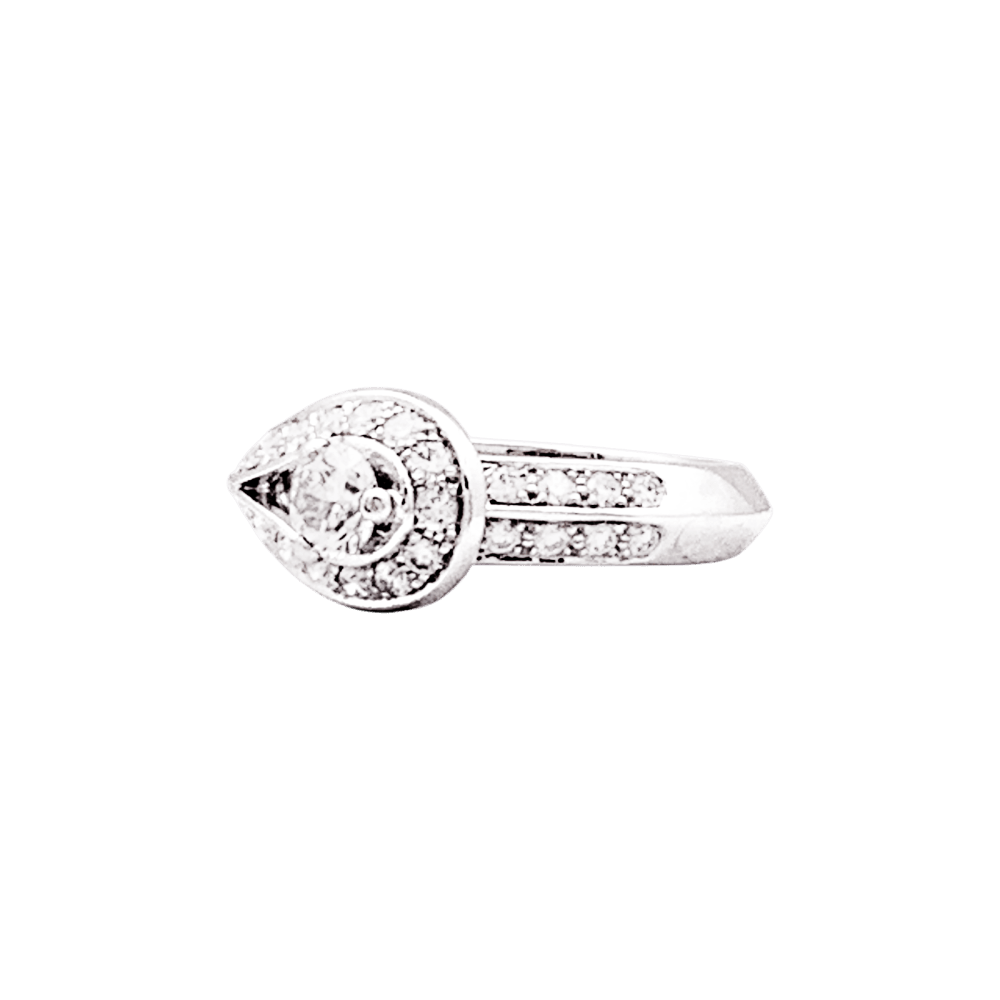 Bague Van Cleef & Arpels, "Solitaire Couture", platine, diamants. 2