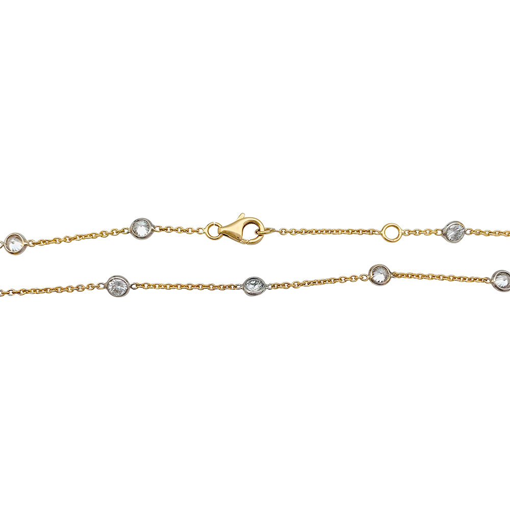 Collier gouttière 2 ors 750/000 serti de 16 diamants 2,53 carats 1