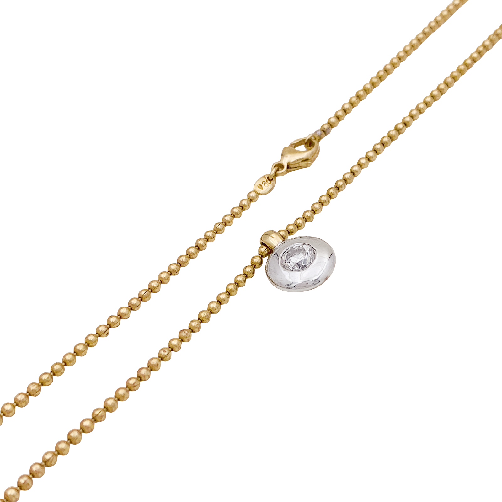 Collier deux ors, diamant. 2