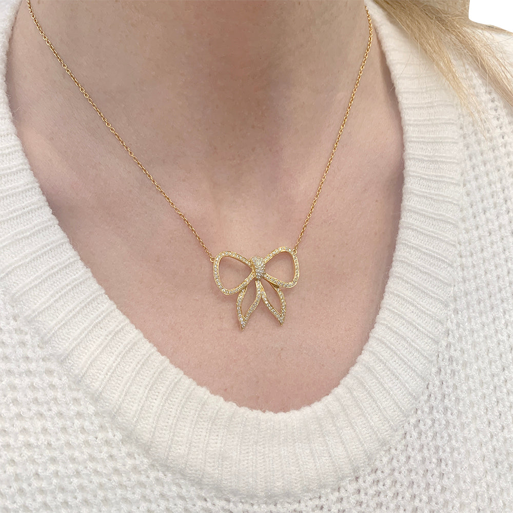 Collier Morganne Bello, "Noeud", or jaune, diamants. 4