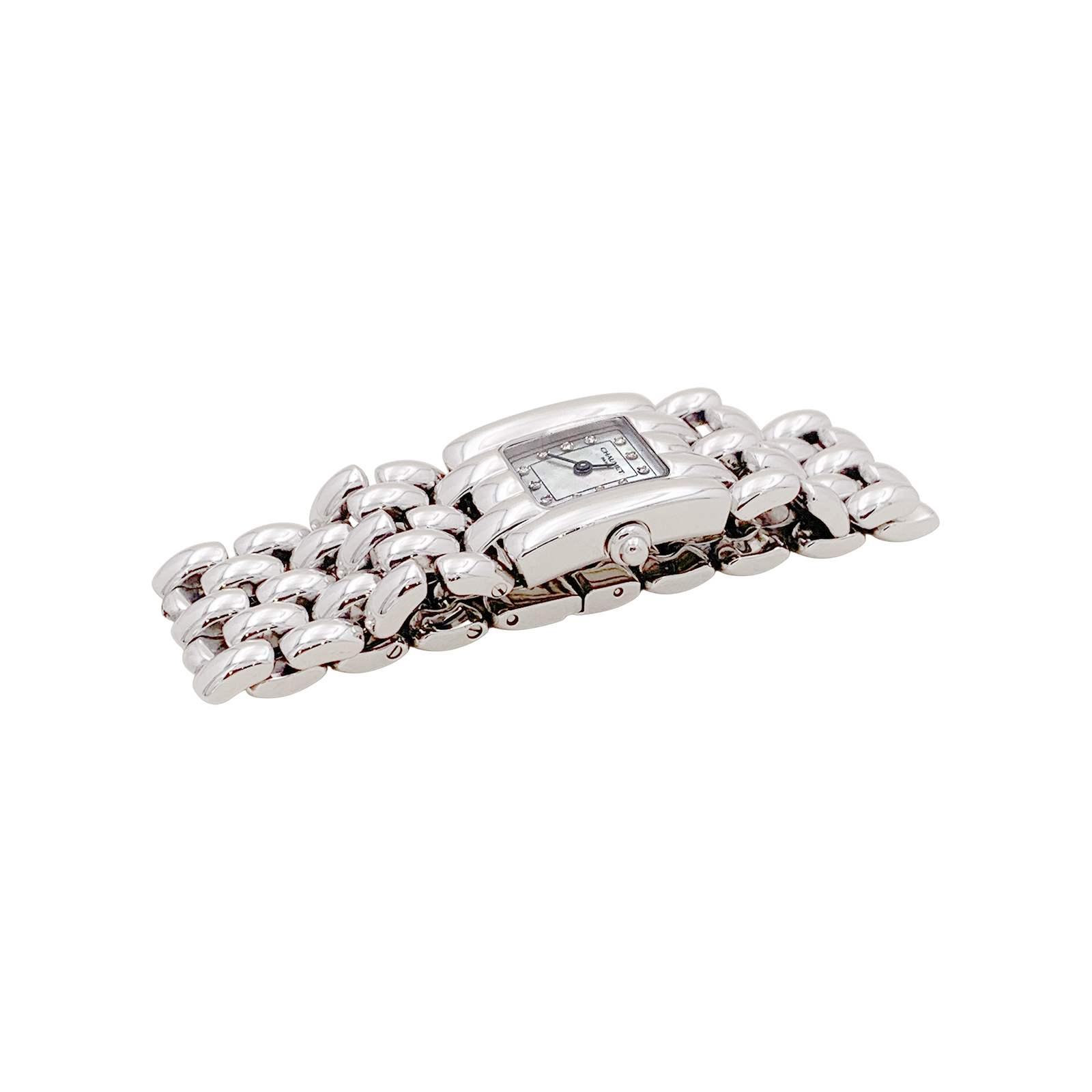 Montre Chaumet modèle "Khésis" en acier, nacre. 3