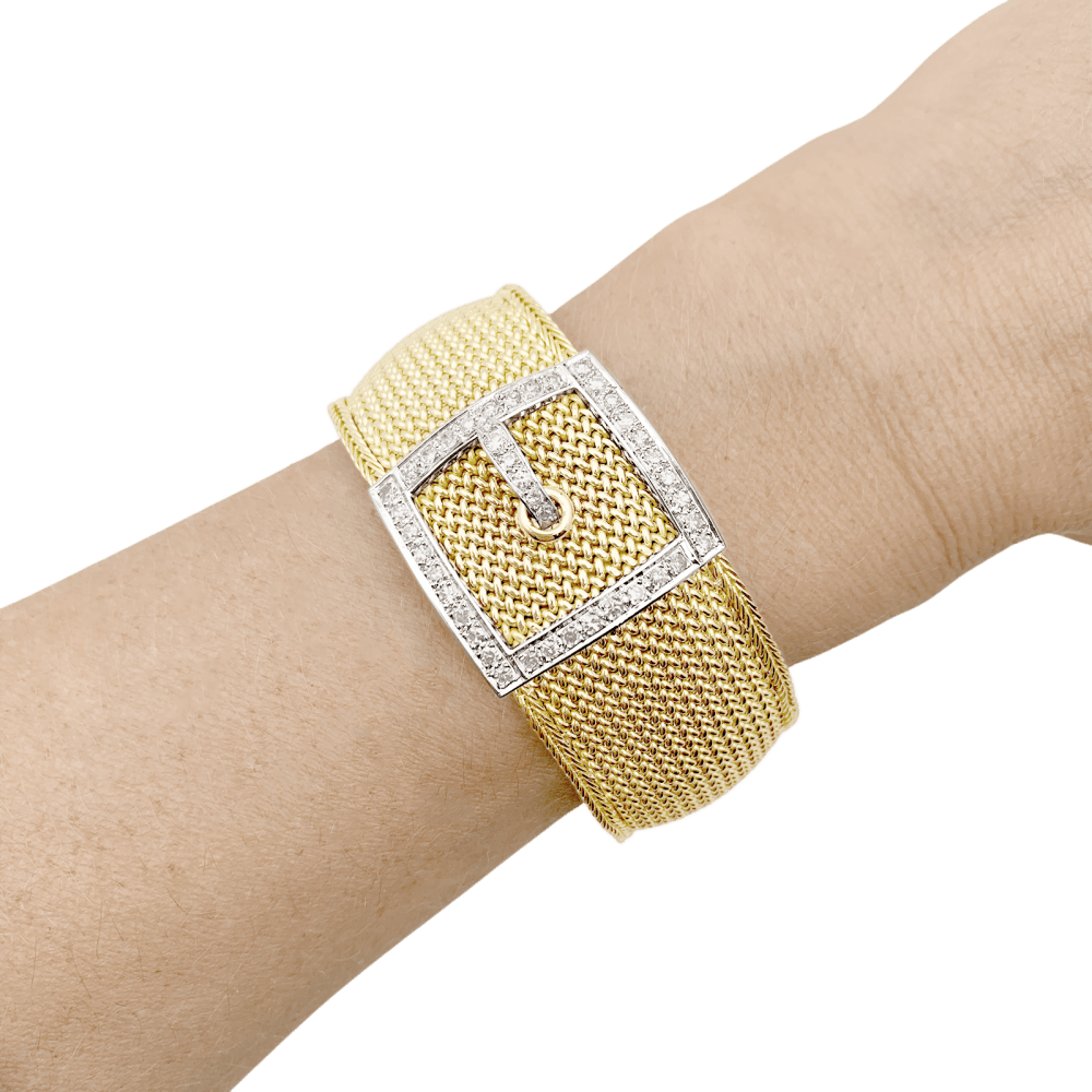 Montre secrète Jaeger-Lecoultre, « Ceinture », or jaune, or blanc, diamants. 8