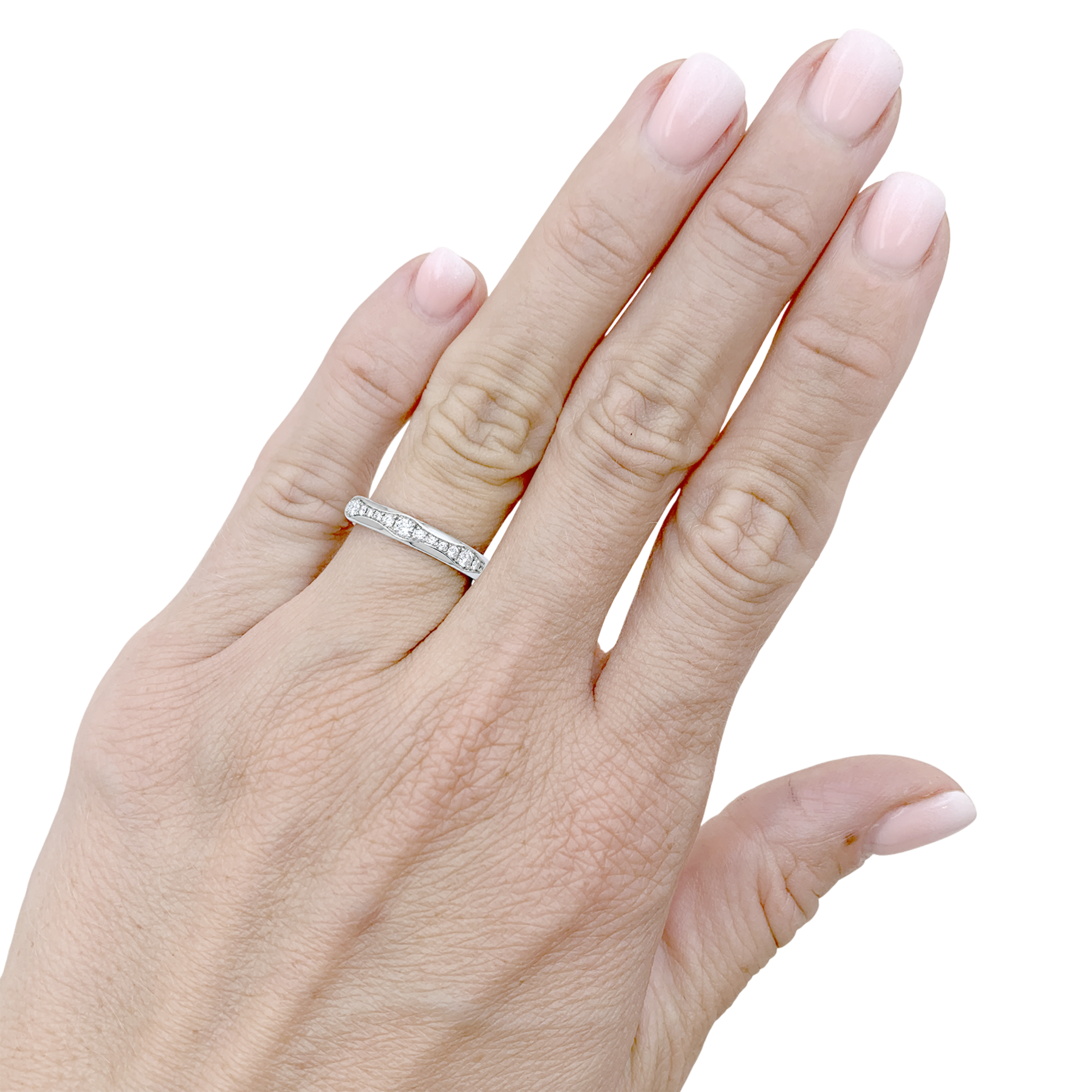 Bague Bulgari, "Infinito" en platine et diamants. 4