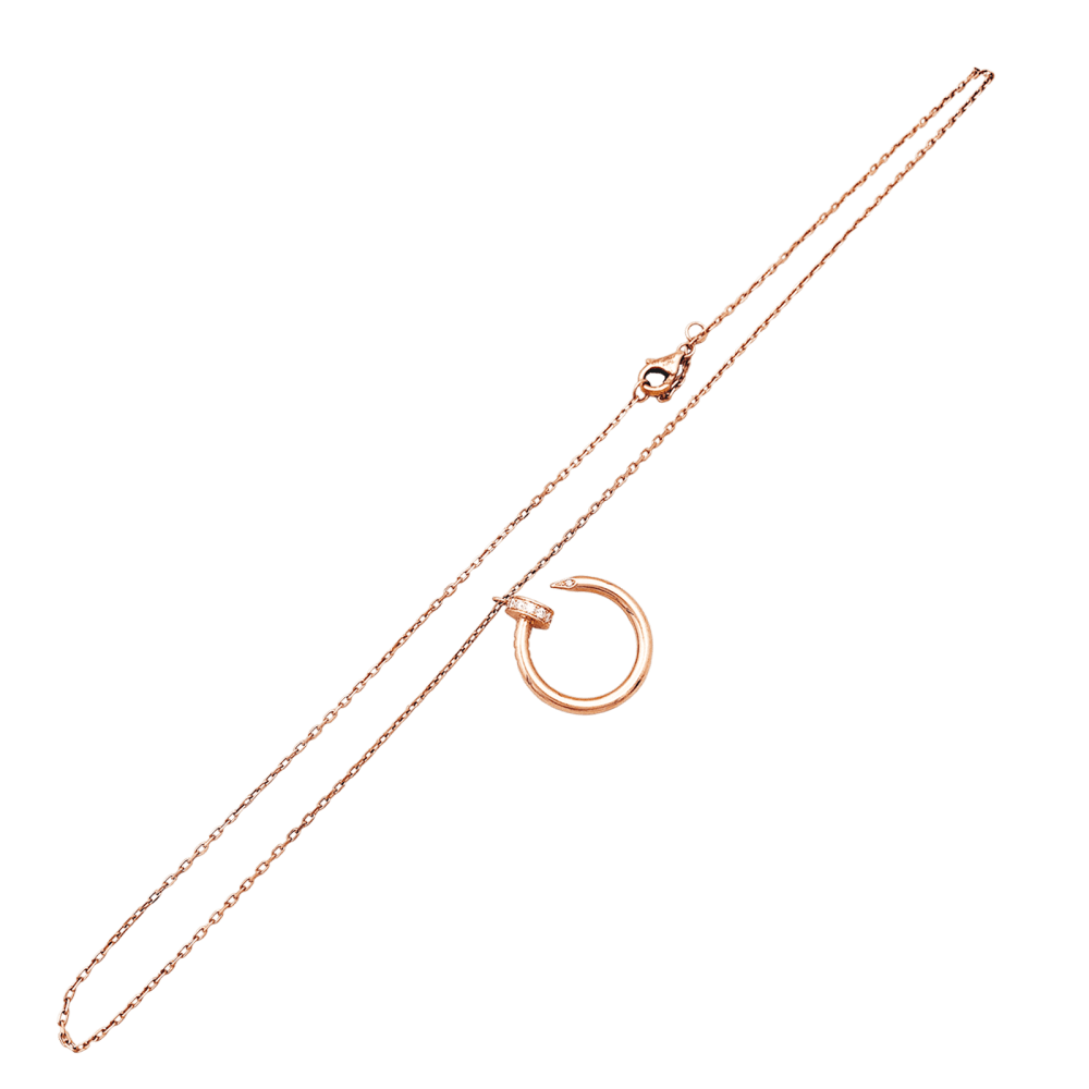 Collier Cartier, "Juste un Clou", or rose et diamants. 4