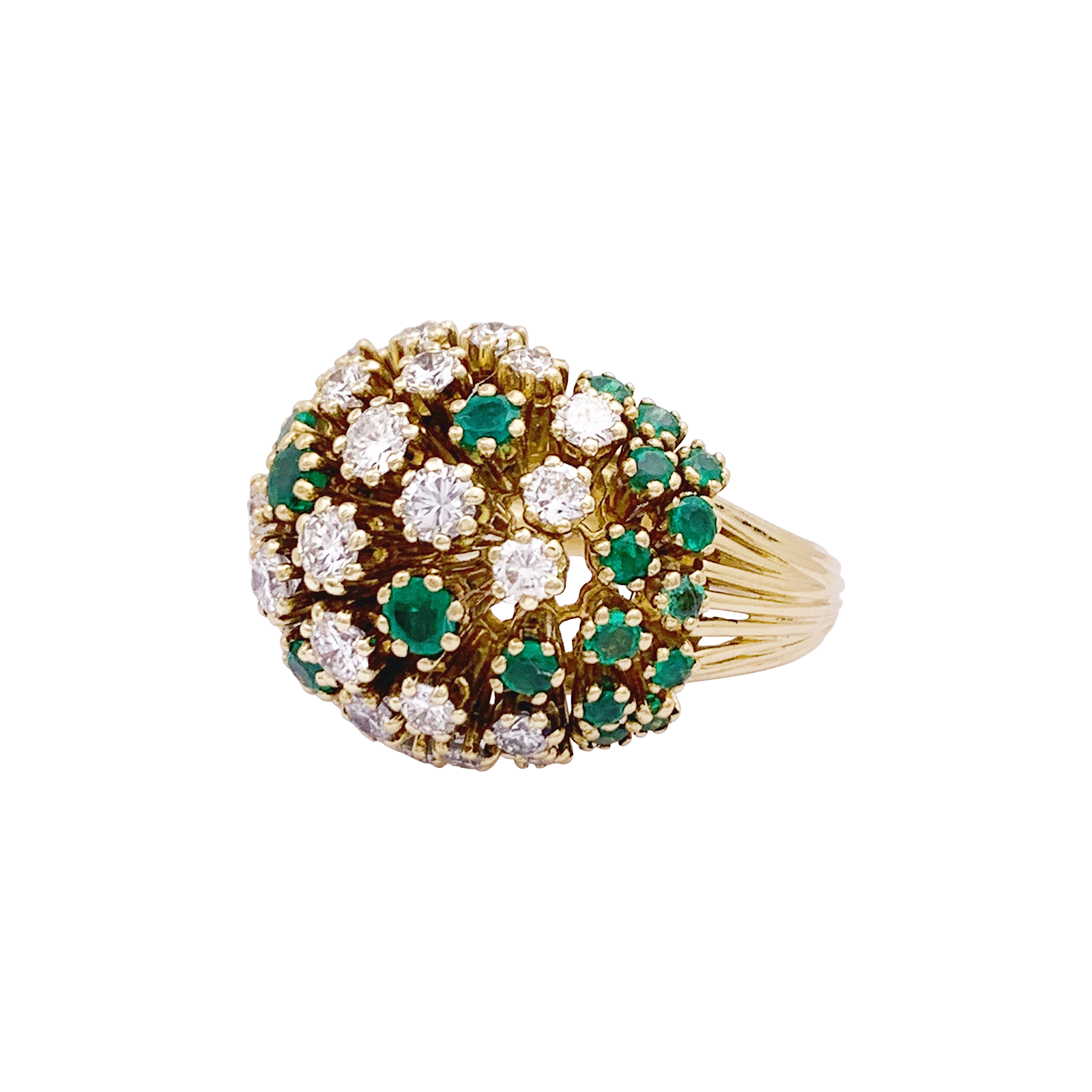 Bague Patek Philippe or jaune, diamants, émeraudes. 4