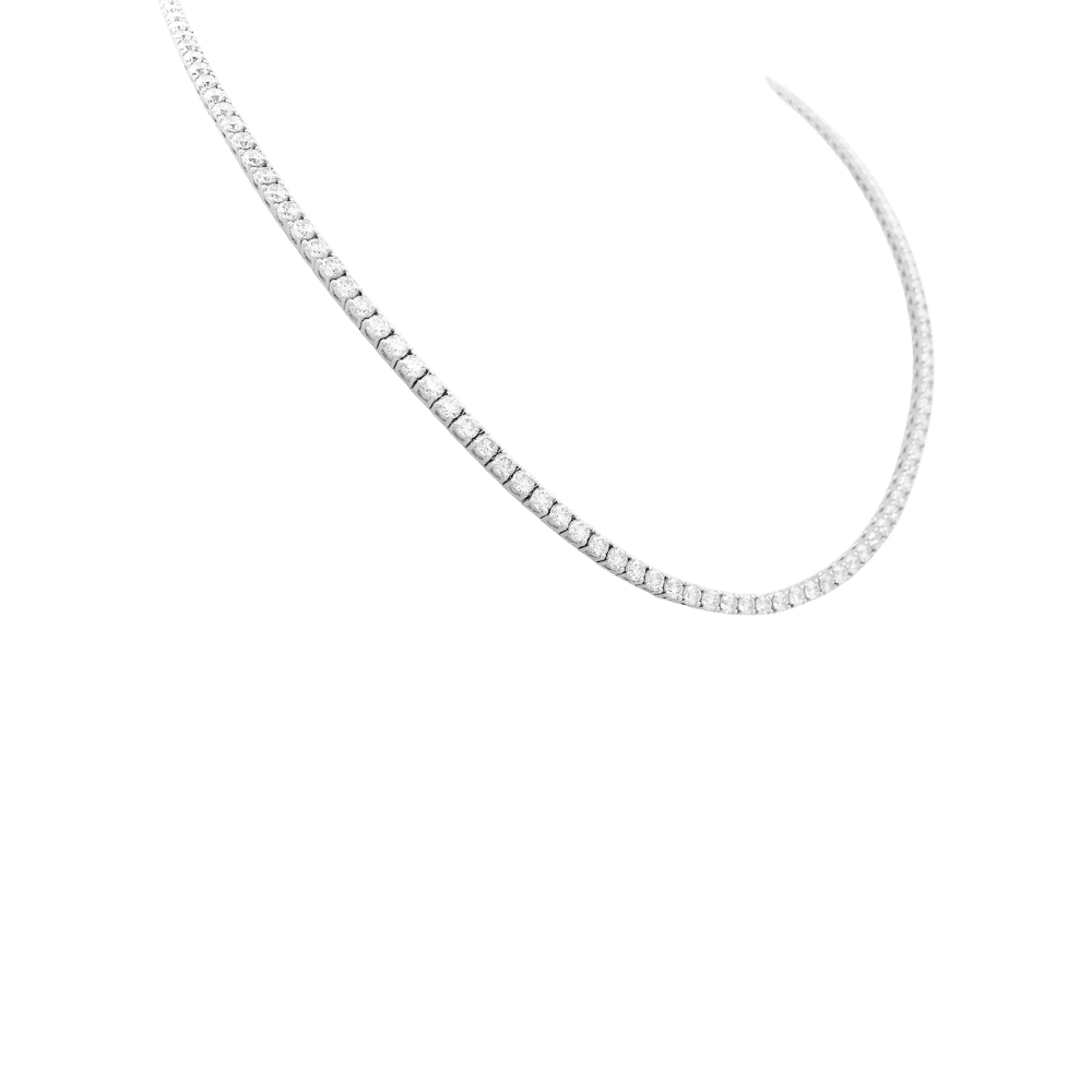 Collier rivière en or blanc, diamants. 3