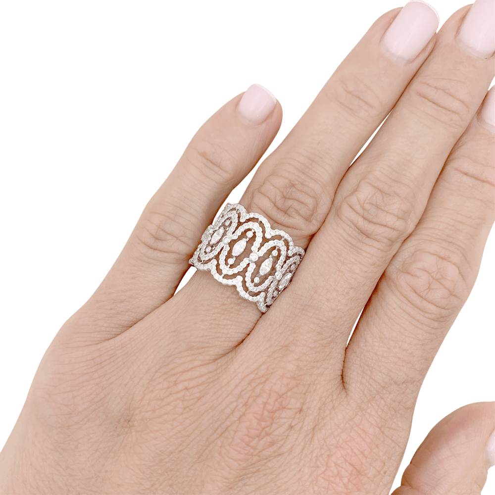 Bague Messika, "Arabesque", or blanc, diamants. 6