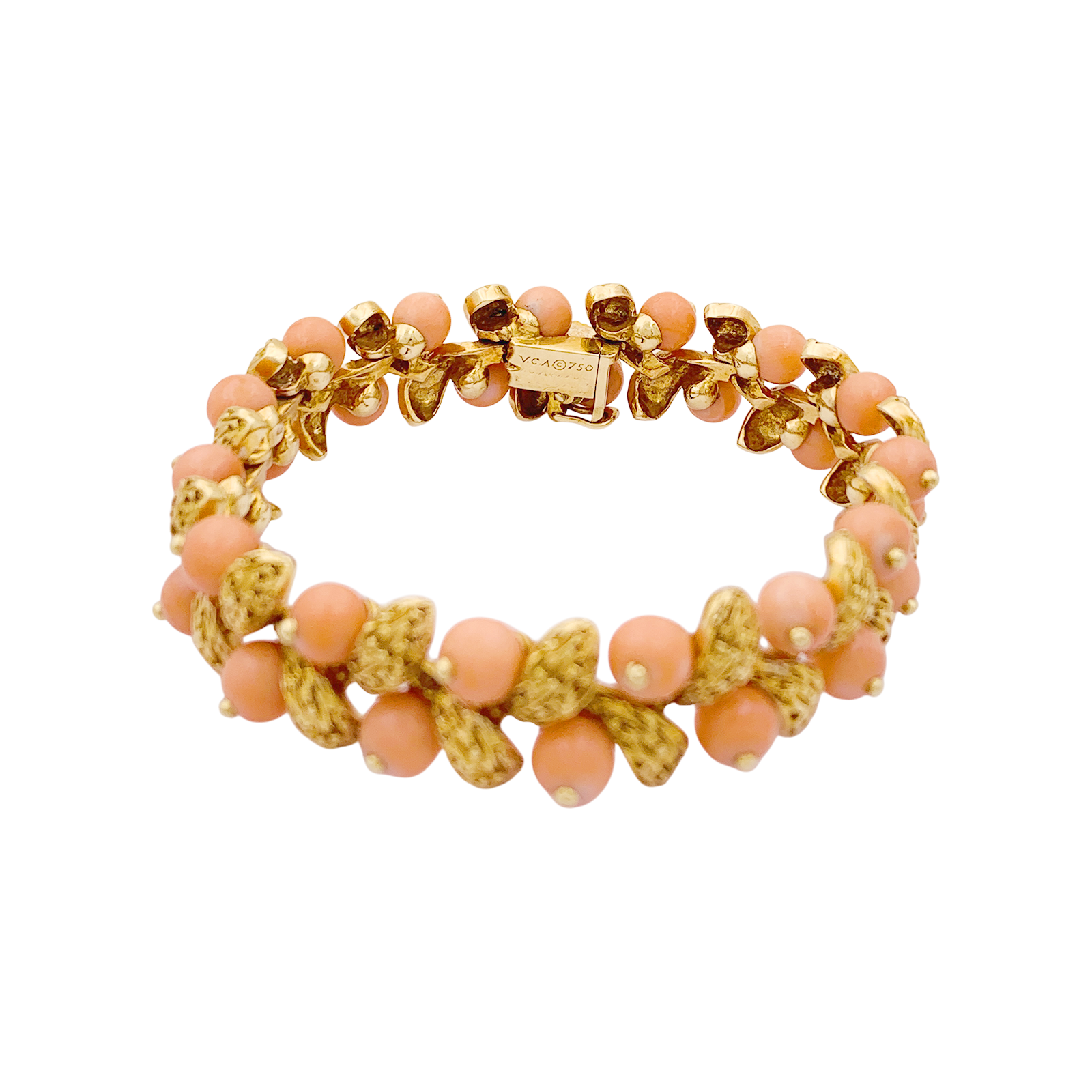 Bracelet Van Cleef & Arpels, “Gui”, or jaune, corail peau d’ange. 2