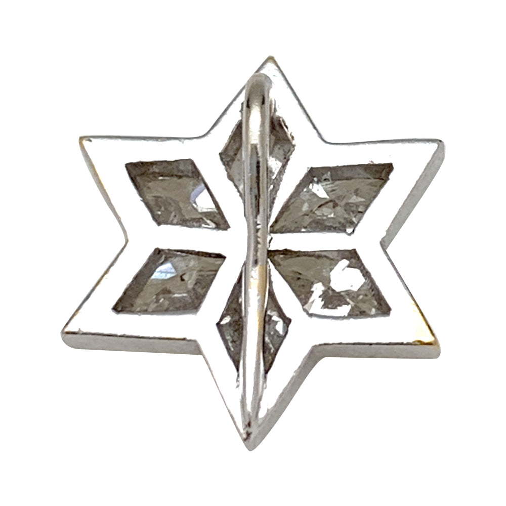 Pendentif en or blanc, étoile diamants. 4