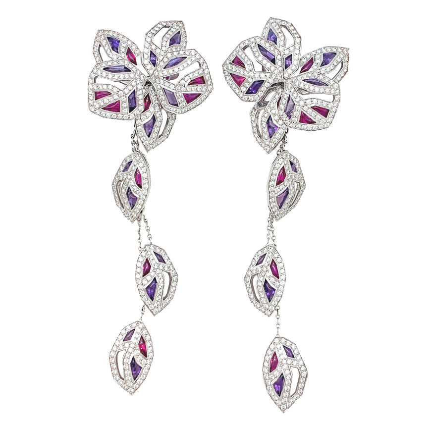Boucles d'oreilles Cartier Caresse d'Orchidée en or blanc 5