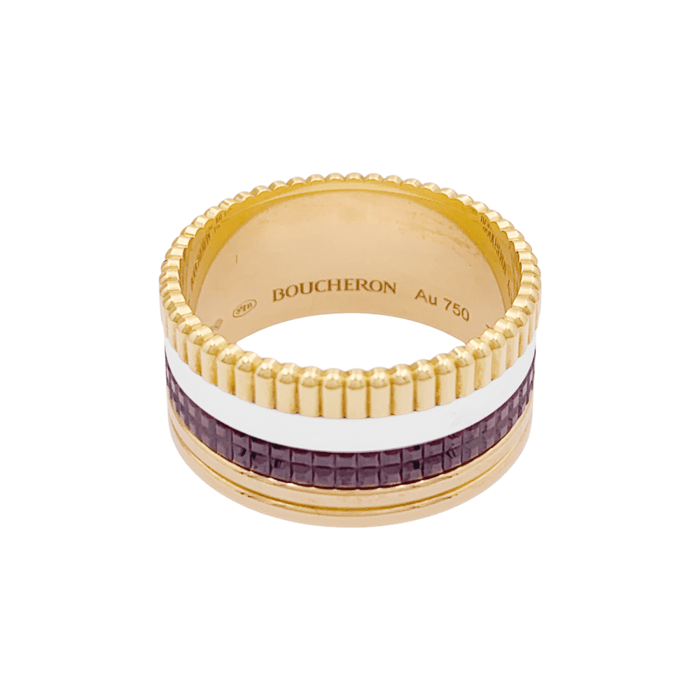 Bague Boucheron, "Quatre Classique Large", trois ors. 3