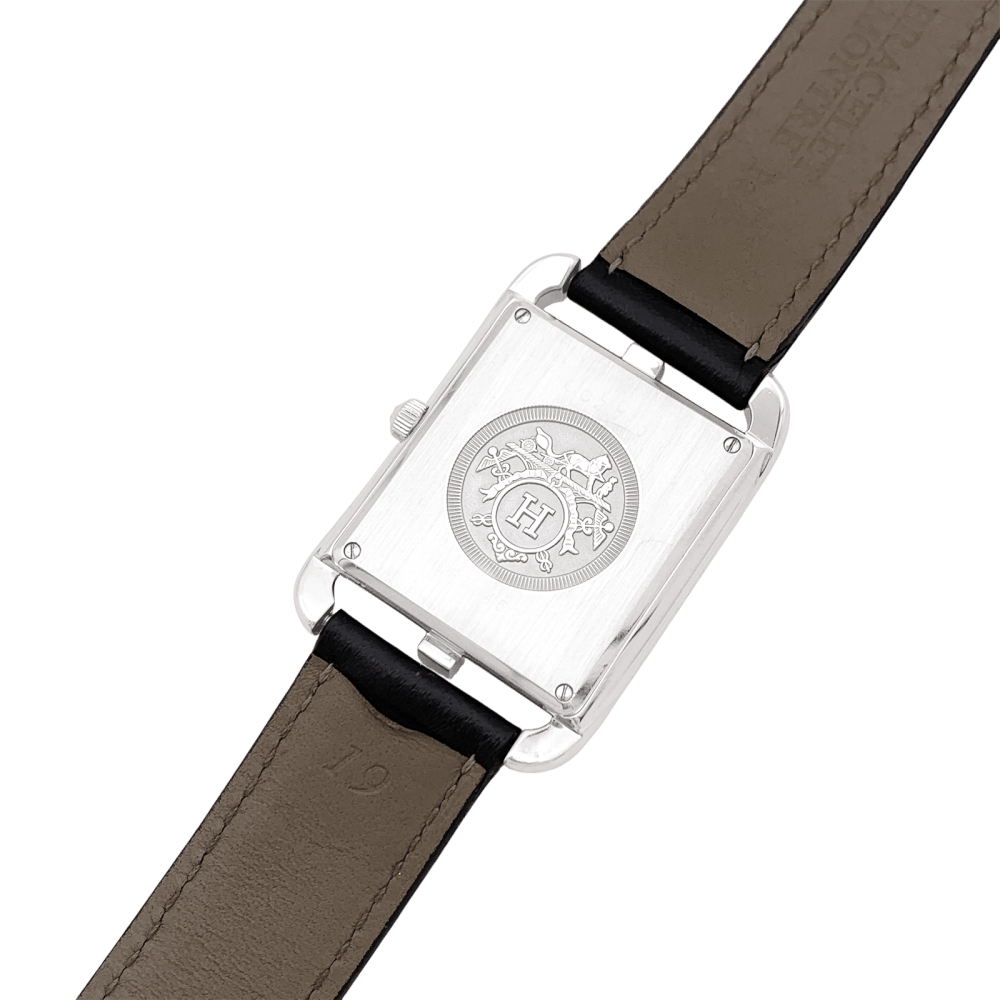 Montre Hermès, "Cape Cod", acier, cuir, grand modèle. 3