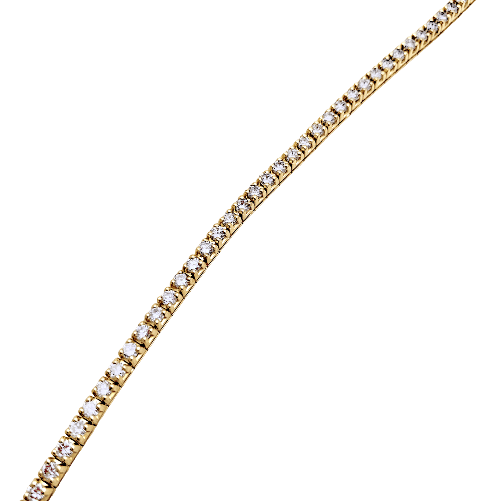Bracelet ligne or jaune et diamants. 4
