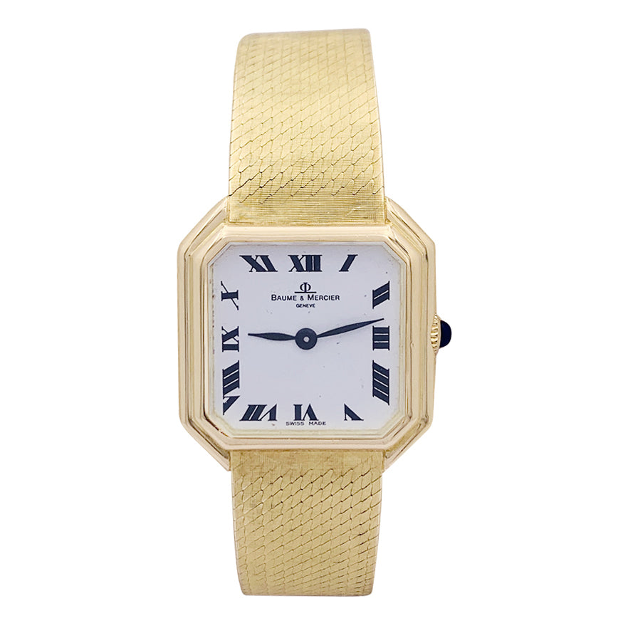 Montre vintage Baume & Mercier, or jaune. 4