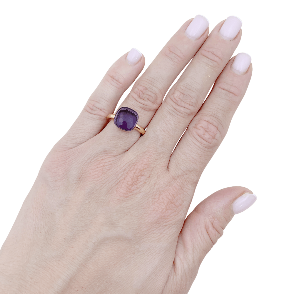 Bague Pomellato, collection "Nudo Classic", or rose et améthyste. 6