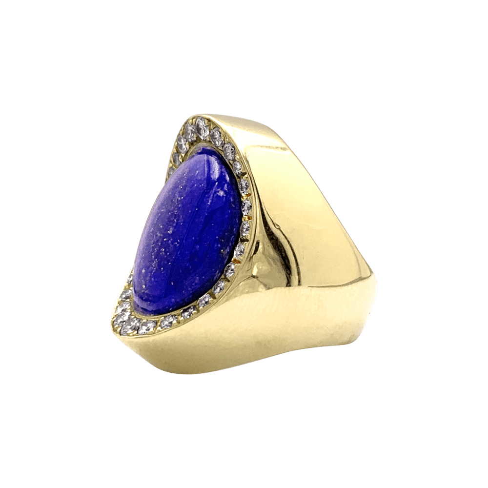Bague Aldebert, or jaune lapis-lazuli et diamants.35055A 3