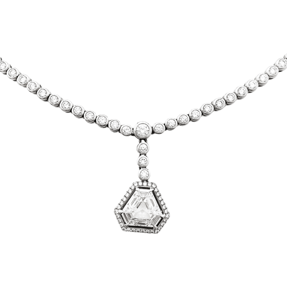 Collier cravate diamants. 2