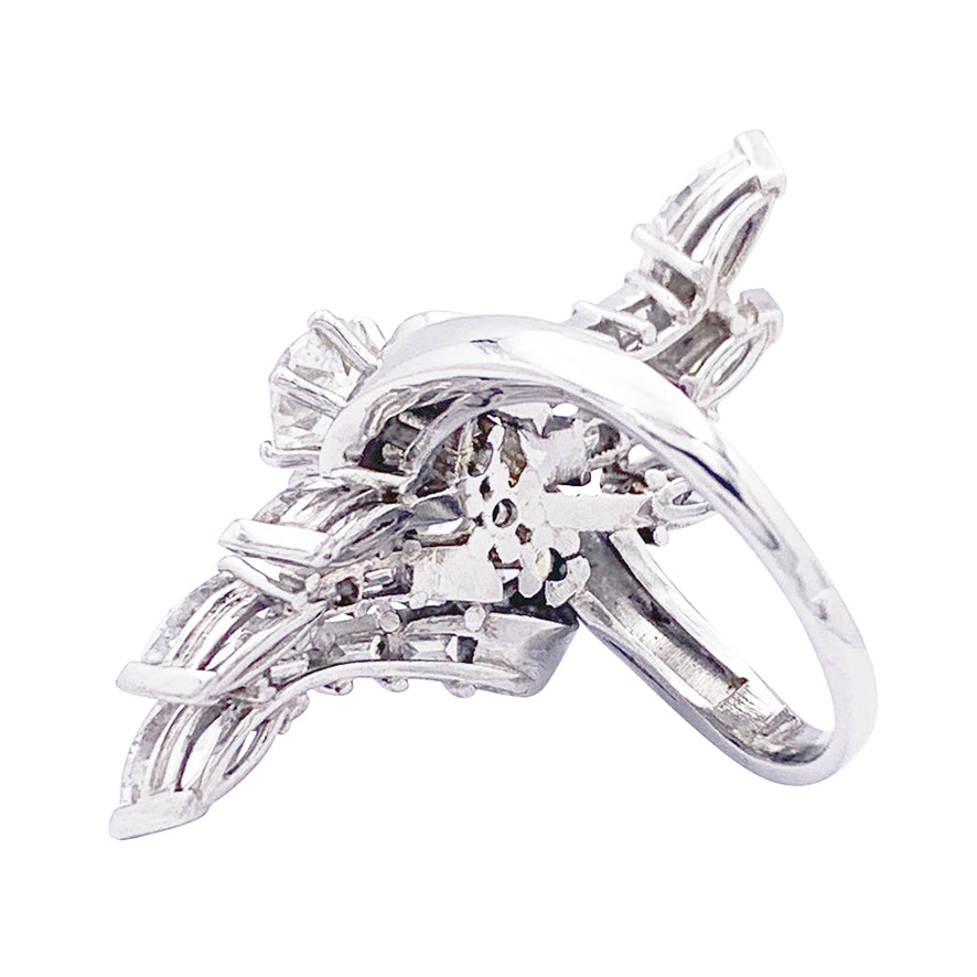Bague diamants, platine. 3