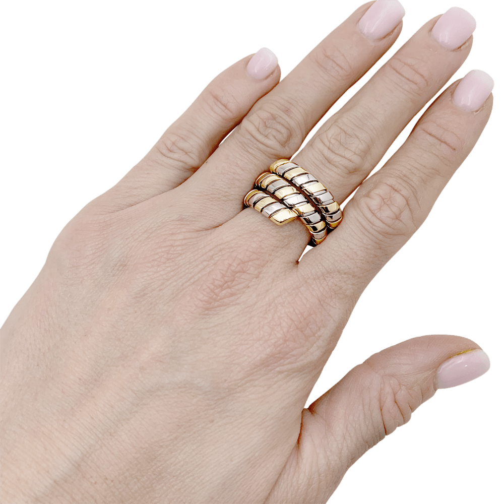 Bague Bulgari, "Tubogas", deux tons ors. 6