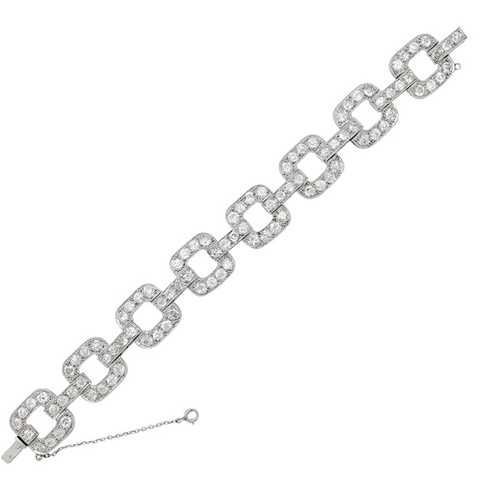 Bracelet ancien en platine, diamants taille ancienne. 2