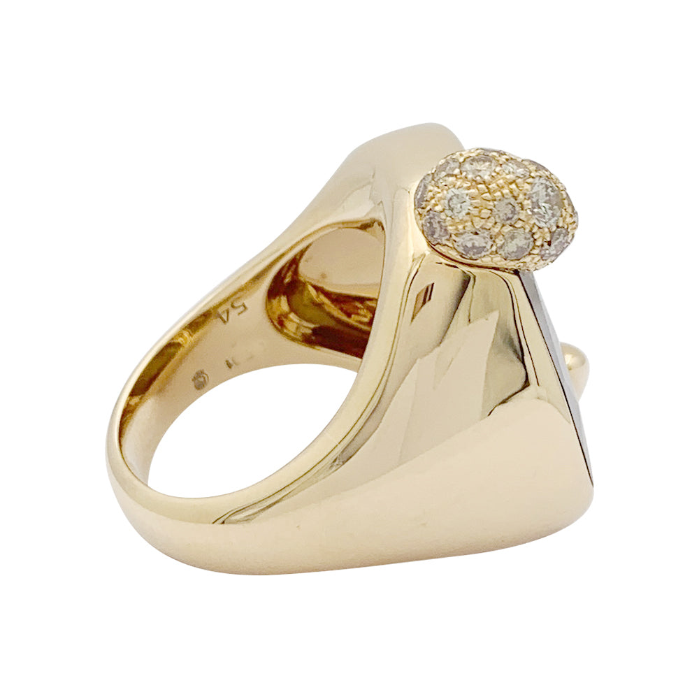 Bague Pomellato "Ritratto" or rose, diamants, oeil de tigre. 4