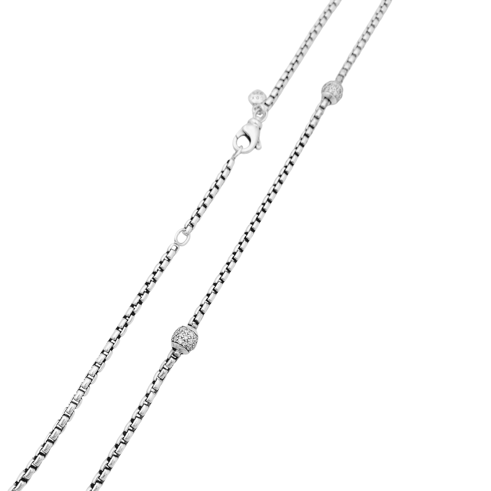 Collier David Yurman, argent, diamants. 3