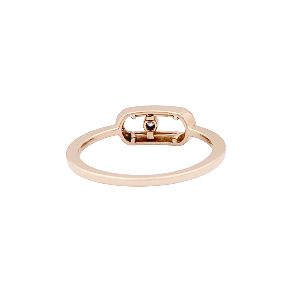 Bague Messika, "Move Uno Pavé", or rose et diamants. 3